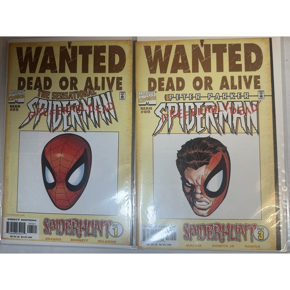 Various Marvel Spider-Man Comics Spiderman #25 and #89 Spiderhunt (B3)